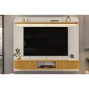 Ver imagem 3 de Painel Home P-tv até 75 Polegadas Capri 100% Mdf C- Led e Bancada 215x170cm Bali-cedro - Dj Móveis