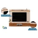 Ver imagem 5 de Painel Home P-tv até 75 Polegadas Capri 100% Mdf C- Led e Bancada 215x170cm Bali-cedro - Dj Móveis