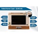 Ver imagem 6 de Painel Home P-tv até 75 Polegadas Capri 100% Mdf C- Led e Bancada 215x170cm Bali-cedro - Dj Móveis