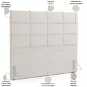 Ver imagem 4 de Cabeceira Cama Box Queen 160 cm Roma W01 Linho Champagne - Lyam Decor
