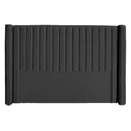 Cabeceira Ripada Estofada para Cama Box Casal Queen - Suede - Várias Cores:cinza Escuro - 1