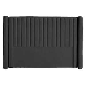 Cabeceira Ripada Estofada para Cama Box Casal Queen - Suede - Várias Cores:cinza Escuro