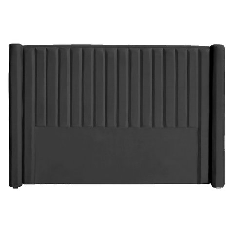 Cabeceira Ripada Estofada para Cama Box Casal Queen - Suede - Várias Cores:cinza Escuro