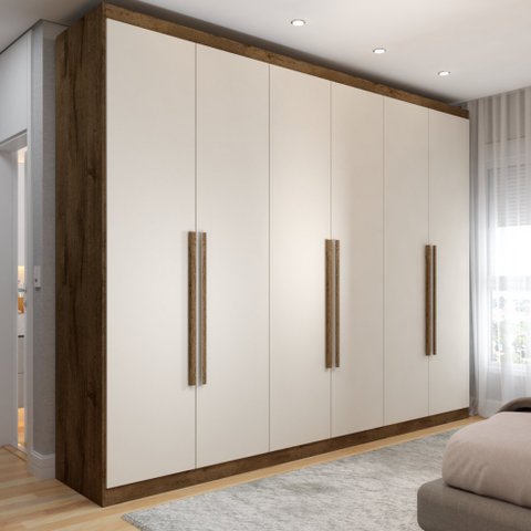 Guarda-roupa Casal Madalena 6 Portas 6 Gavetas 100% Mdf - Panorama Móveis