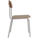 Ver imagem 7 de Kit 02 Cadeiras Estofada para Sala de Jantar Sense Branco C01 Linho Areia Courino Caramelo - Lyam de