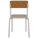 Ver mais imagens de Kit 02 Cadeiras Estofada para Sala de Jantar Sense Branco C01 Linho Areia Courino Caramelo - Lyam de
