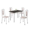 Ver imagem 2 de Conjunto de Mesa com 4 Cadeiras Lívia Branco/Bege