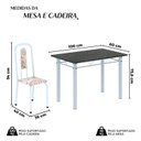 Ver imagem 3 de Conjunto de Mesa com 4 Cadeiras Lívia Branco/Bege