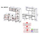 Ver imagem 4 de Armário de Cozinha Modulada Completa 251,5cm 4 Peças Milano Multimóveis MP2375 Grafite