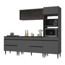 Ver imagem 2 de Armário de Cozinha Modulada Completa 251,5cm 4 Peças Milano Multimóveis MP2375 Grafite