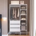 Ver imagem 1 de Guarda Roupa Closet 100cm com 3 Gavetas Lizze Branco Z54 - Mpozenato