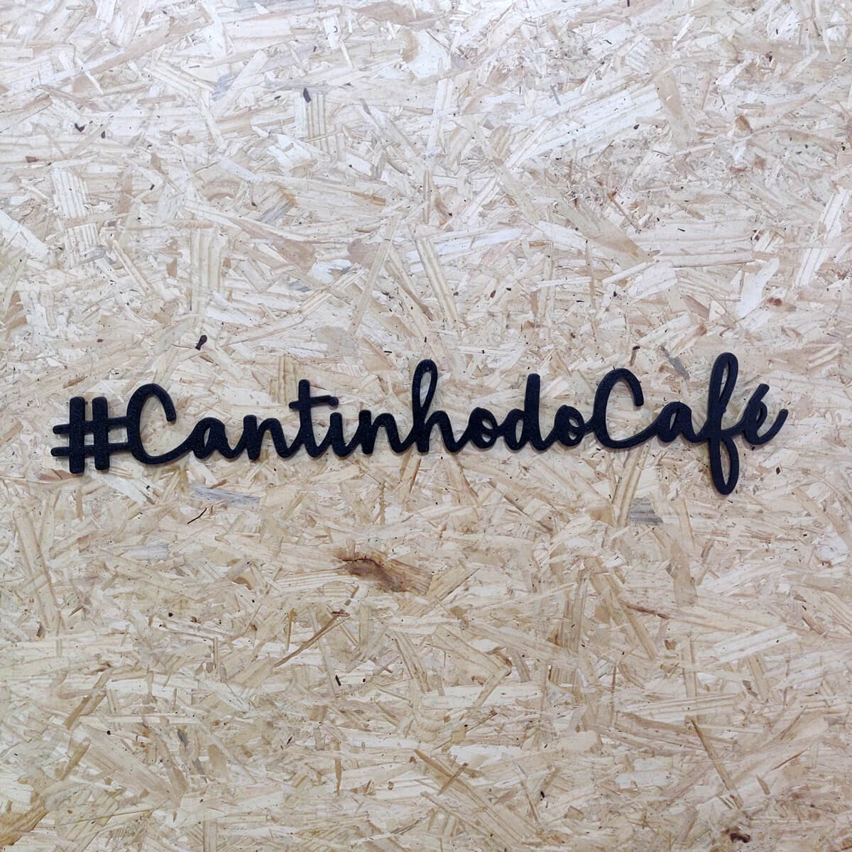 Lettering #cantinhodocafe Woodhead Preto 50 cm