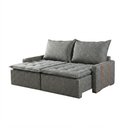 Ver imagem 2 de Sofá com Chaise Orfeu 2.00 Retrátil e Cama 200cm Cinza Linho