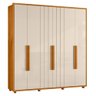 Guarda Roupa Casal Portinari Ripado 6 Portas Cinamomo/off White - Madetec - 1