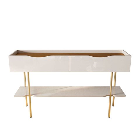 Aparador Valência C/ Prateleira para Itens e Decoração Off White/ Freijó