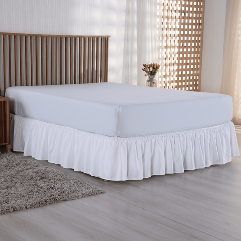 Saia Box Babado Casal Queen Elegance Micropercal 300 Fios Babado com Elástico