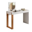 Ver imagem 1 de Mesa Escrivaninha Office Penteadeira Play Moderna Espelho Branco Fosco com Cinamomo
