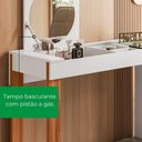 Ver imagem 5 de Mesa Escrivaninha Office Penteadeira Play Moderna Espelho Branco Fosco com Cinamomo