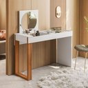 Ver imagem 2 de Mesa Escrivaninha Office Penteadeira Play Moderna Espelho Branco Fosco com Cinamomo