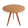 Mesa de Jantar Redonda Base Tripé em Madeira Maciça - 80 Cm - Mel - 1