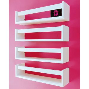 Kit 4 Prateleiras Revisteiro de Parede Infantil Nicho Organizador de Pelúcia Brinquedos Quarto de Cr