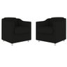 Kit 2 Poltrona Decorativa para Sala, Escritorio, Recepção Tila Suede Preto - 2