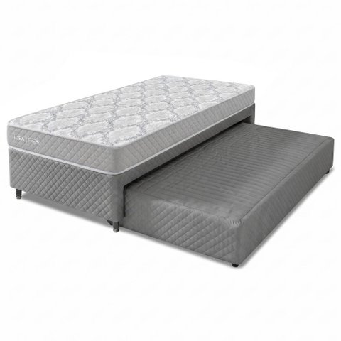 Bicama Box Solteiro com Auxiliar e Colchão Double Face 100% D33 Eden 88x188x50cm Herval