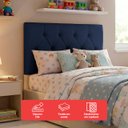 Ver imagem 4 de Cabeceira Painel Estofada Paris Suede Azul Solteiro 90cm para Cama Box