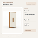 Ver imagem 4 de Armário Multiuso Slim 2 Portas com Prateleiras Cinamomo Off White Formimóveis