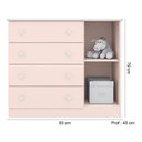 Ver imagem 2 de Cômoda Sapateira Infantil Doce Sonho 2561 Qmovi Rosa Acetinado