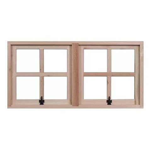 Janela Vitro de Madeira Max Ar Duplo Eucalipto 0,60 (a) X 1,20 (l) Quadriculado