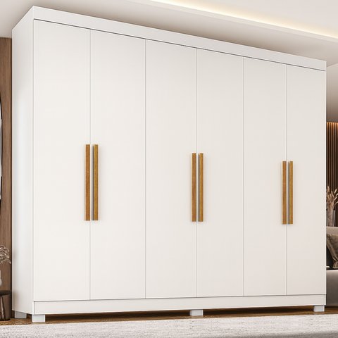 Guarda Roupa 6 Portas com pés Paris Espresso Móveis