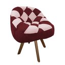 Ver imagem 2 de Poltrona Paloma Escritório Sala Giratória Madeira Suede Vinho e Suede Rosa Bebê - Dominic Decor