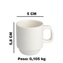 Ver imagem 3 de Jogo 6 Xicaras Cha Branca S/pires Empilhavel 200ml Porcelart