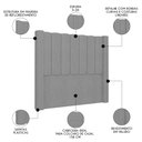 Ver imagem 3 de Cabeceira Casal Queen Cama Box 160cm Claire I02 Veludo Cinza - Mpozenato