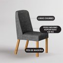 Ver imagem 2 de Conjunto Sala de Jantar Ísis 2,00m com 6 Cadeiras Tampo Orgânico s/ Vidro Cinamomo Off White/Linho C