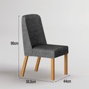 Ver imagem 3 de Conjunto Sala de Jantar Ísis 2,00m com 6 Cadeiras Tampo Orgânico s/ Vidro Cinamomo Off White/Linho C