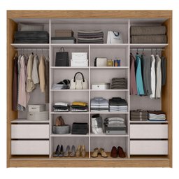 Roupeiro Seul 2 Portas com Espelho - Freijó-nero Mx Móveis - 2