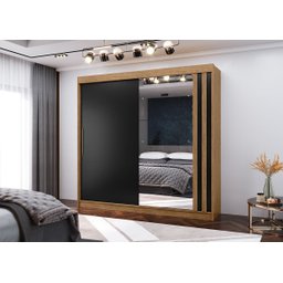 Roupeiro Seul 2 Portas com Espelho - Freijó-nero Mx Móveis - 1