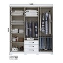 Ver imagem 4 de Guarda Roupa Solteiro Caju DA136 Branco Com Espelho Henn