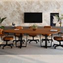 Ver imagem 3 de Mesa de Reunião Orgânica MDF-MDP 270cm Nogal com Preto F5 Office