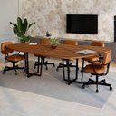 Ver imagem 5 de Mesa de Reunião Orgânica MDF-MDP 270cm Nogal com Preto F5 Office