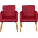 Ver imagem 1 de Kit 2 Cadeiras para Mesa de Jantar Estofada Cozinha Decor Resistente Confortável