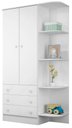 Ver imagem 1 de Guarda Roupa Infantil 2 Portas com Cantoneira Doce Sonho Branco/branco - Qmovi