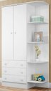 Ver imagem 2 de Guarda Roupa Infantil 2 Portas com Cantoneira Doce Sonho Branco/branco - Qmovi