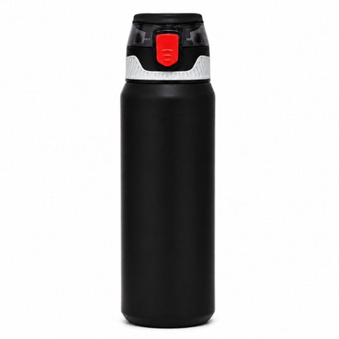 Garrafa Térmica Ms-968 800ml Isolada Canudo Squeeze Quente e Frio:Preto