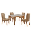 Ver imagem 2 de Mesa de Jantar Liz 120 cm Tampo MDF Vidro Canto Copo com 4 Cadeiras Carolina