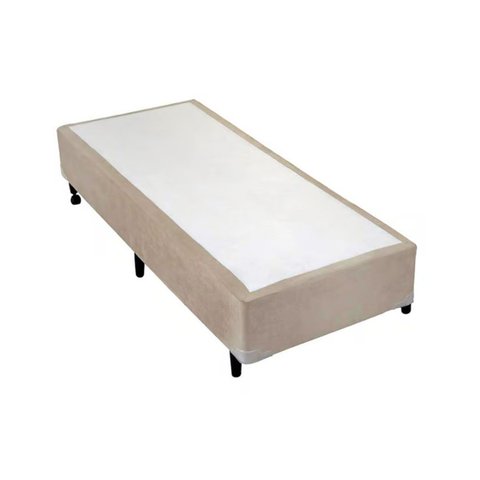 Box Base Blindado Suede Solteirinho 78x188x38 - Novo:bege