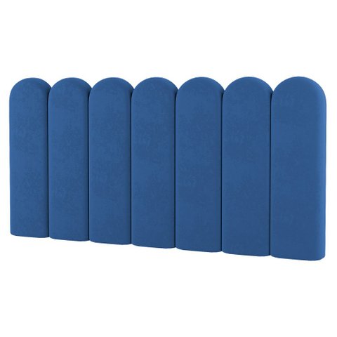 Painel Cabeceira Cama Box Casal King Size Lana 195cm Suede Azul - Desk Design