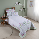 Ver imagem 2 de Kit Edredom Girl Solteiro Infantil 300 Fios Estampa Jardins 4 Pçs